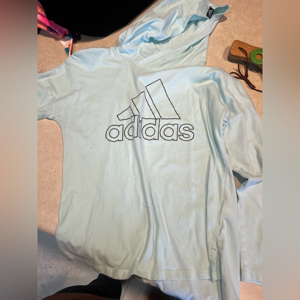 Adidas Sky Blue Casual Hoodie